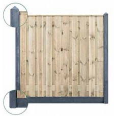 Aanbieding hout-betonschutting tuinscherm Douglas 19 planken i.c.m. antraciete palen Aanbieding hout-betonschutting tuinscherm Douglas 19 planken i.c.m. antraciete palen